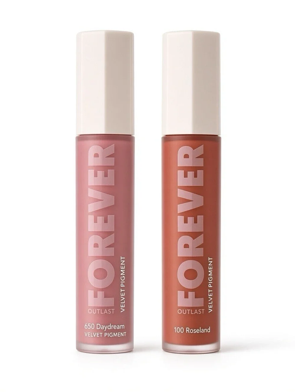 CoverGirl Outlast Forever Velvet Pigment, 100 Roseland & 650 Daydream -Matte Lip